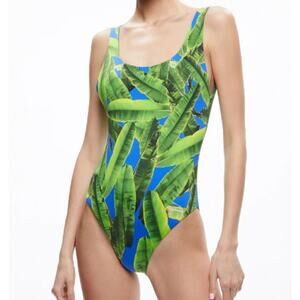 Alice And Olivia Remy Scoop Neck Reversible Swimsuit M